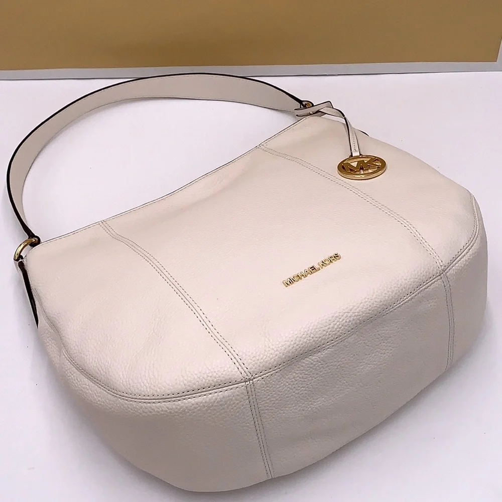 MICHAEL KORS BROOKE LARGE HOBO SHLDR LEATHER LIGHT CREAM COLOR - Picture 5 of 16